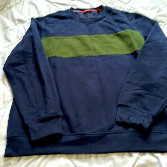 Izod blue and green crewneck sweatshirt size large - Picture 1 of 4